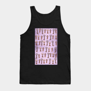 keys on lavender floral wallpaper Tank Top